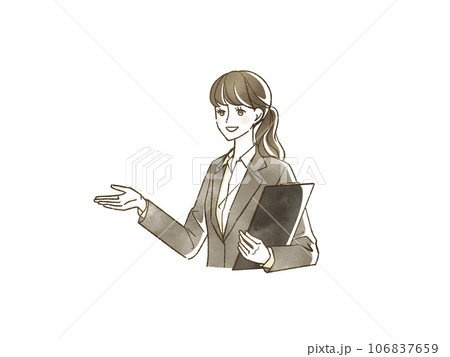 笑顔のスーツ姿の女性 106837659