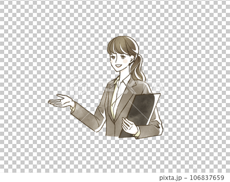 笑顔のスーツ姿の女性 106837659