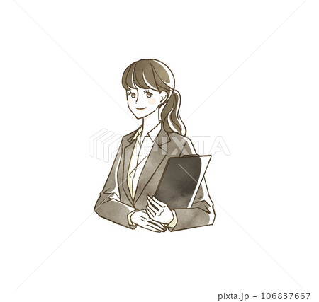 笑顔のスーツ姿の女性 106837667