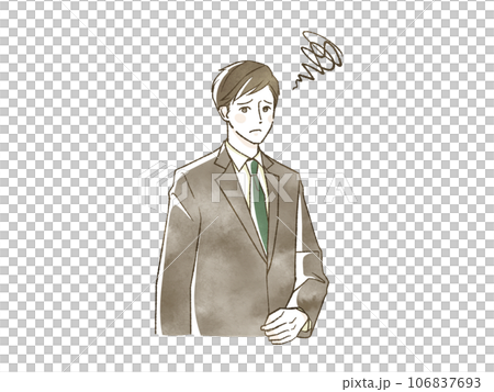 困っているスーツ姿の男性 困っているスーツ姿の男性 106837693