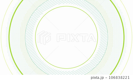 ドットとストライプのシンプルな円形イラスト　 106838221