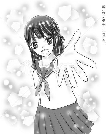 手を差し伸べる少女漫画風の女性のイラスト素材 [106838439] - PIXTA