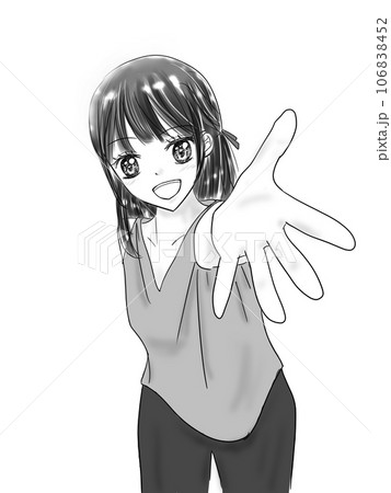手を差し伸べる少女漫画風の女性のイラスト素材 [106838452] - PIXTA
