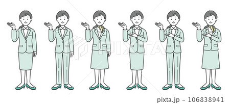 案内をする女性ビジネスマン 案内をする女性ビジネスマン 106838941