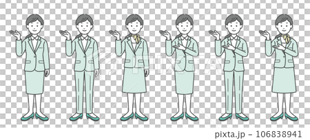 案内をする女性ビジネスマン 案内をする女性ビジネスマン 106838941