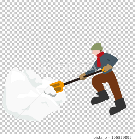 One man shoveling snow 106839893
