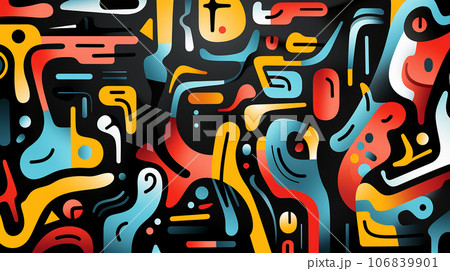 Abstract illustration, colored waves and fancy images, wallpaper, poster, art, postcard Abstract illustration, colored waves and fancy images, wallpaper, poster, art, postcard 106839901