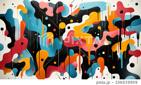 Abstract illustration, colored waves and fancy images, wallpaper, poster, art, postcard Abstract illustration, colored waves and fancy images, wallpaper, poster, art, postcard 106839909