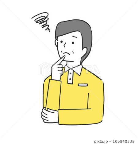 心配事に悩む年配男性のイラスト素材 心配事に悩む年配男性のイラスト素材 106840338