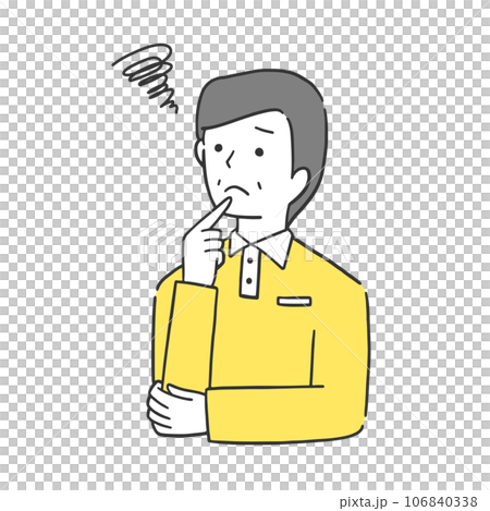 心配事に悩む年配男性のイラスト素材 心配事に悩む年配男性のイラスト素材 106840338
