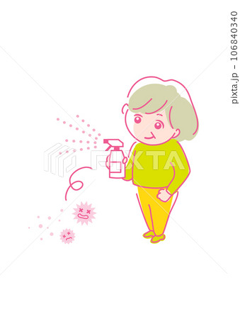 イラスト素材: 大掃除アイコン_年末_高齢者 イラスト素材: 大掃除アイコン_年末_高齢者 106840340