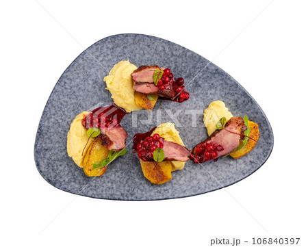 Juicy duck breast steaks 106840397