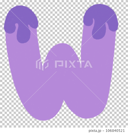 Letter W hand drawn crayons texture 106840521