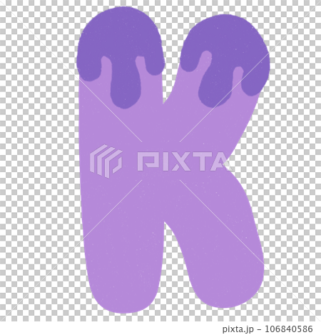 Letter K hand drawn crayons texture 106840586