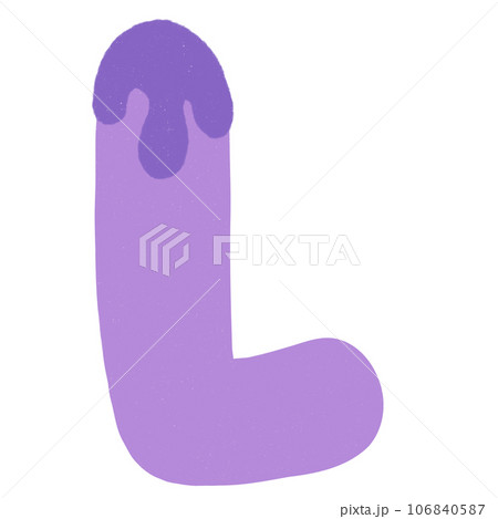 Letter L hand drawn crayons texture 106840587