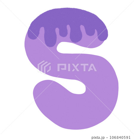 Letter S hand drawn crayons texture 106840591