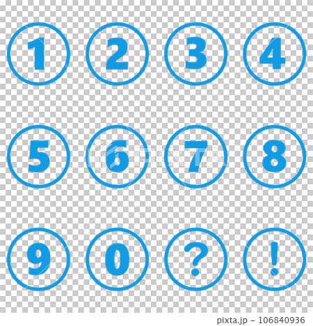 藍色數字圓形圖標集 106840936