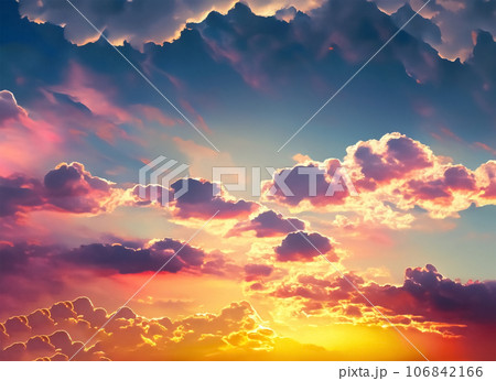 Sky and clouds sunset background. Generative AI 106842166