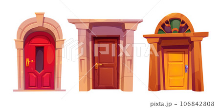 House front door cartoon vector, home entrance House front door cartoon vector, home entrance 106842808