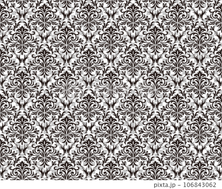 縦横両方向にシームレスなダマスクパターン 縦横両方向にシームレスなダマスクパターン 106843062
