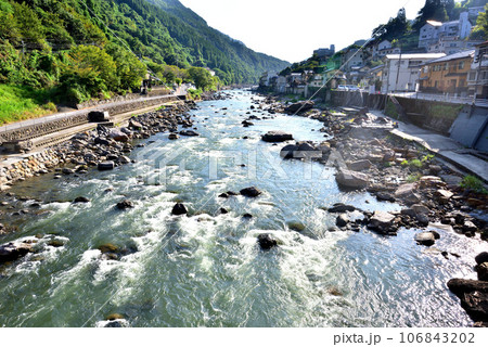 大分県日田市　天ヶ瀬温泉　豊後三大温泉　玖珠川　共同露天風呂神田湯 106843202