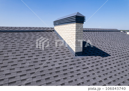 Shingles texture - close up view of asphalt roofing shingles 106843740