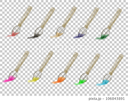 絵の具のついた筆バリエーション 絵の具のついた筆バリエーション 106843891