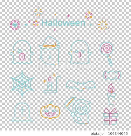 ハロウィン　アイコン　ミントブルー　3色 106844046