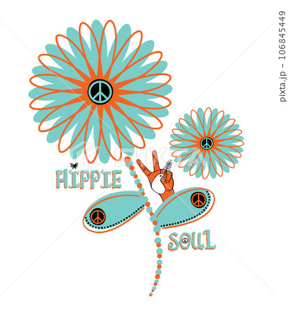 Hippie Soul - Peace Flower Graphic 106845449