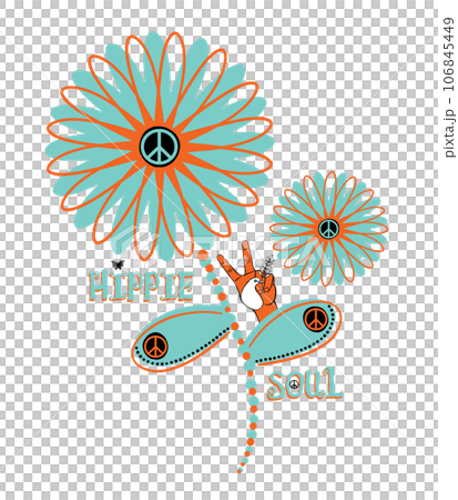 Hippie Soul - Peace Flower Graphic 106845449