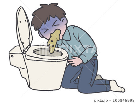 食中毒で吐く人のイラスト素材 [106846998] - PIXTA