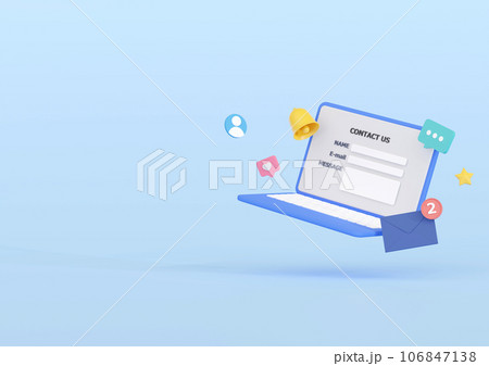 3DCG｜問い合わせフォームからメールを送信するイメージ 106847138