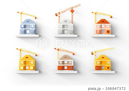ビルの工事アイコン(3Dピクト) ビルの工事アイコン(3Dピクト) 106847372