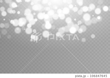 Abstract light effect. Lights bokeh isolated on transparent background. Christmas background of shining dust Christmas glowing light bokeh confetti. Dust light. 106847645