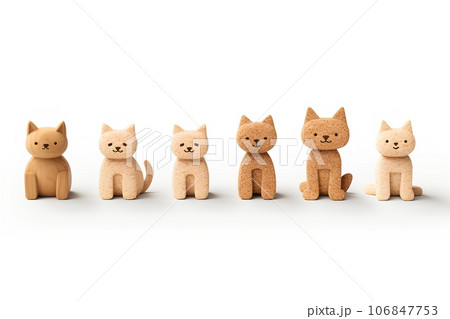 コルクでできた可愛いい動物たちのアイコン（3Dピクト） 106847753