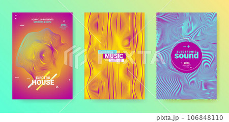 Dance Music Flyer. Electronic Party Cover. Vector 3d Background. Dance Music Flyer. Electronic Party Cover. Vector 3d Background. 106848110