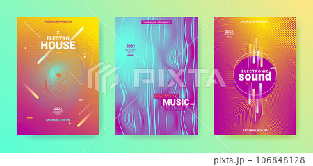 Dance Music Flyer. Electronic Party Cover. Vector Dj Background. Dance Music Flyer. Electronic Party Cover. Vector Dj Background. 106848128