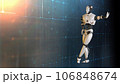 Futuristic world robots are running. Presentation of technology with robots.  3d rendering action of robot. 106848674