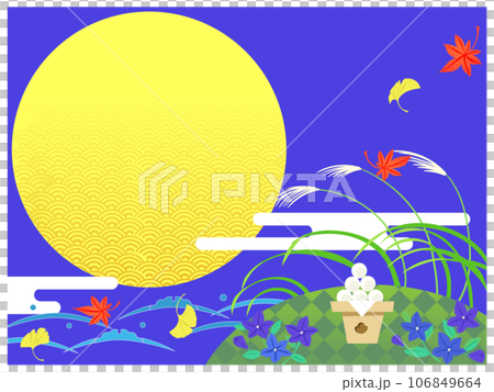 お月見背景青 106849664