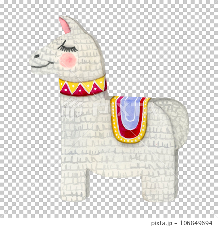 divertente alpaca pinata acquerello illustrazione per un' bambini compleanno  vacanza. elegante e carino cavallo pinata per bambini nel pastello colori  28755243 PNG