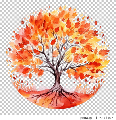 Watercolor autumn tree isolated Watercolor autumn tree isolated 106851407