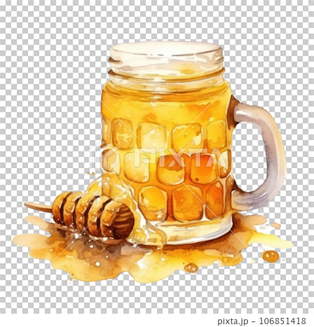 Watercolor bee with honey Watercolor bee with honey 106851418