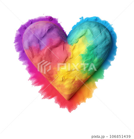 Heart from rainbow powder isolated Heart from rainbow powder isolated 106851439