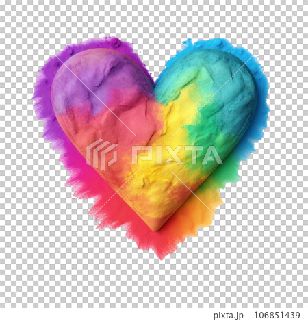 Heart from rainbow powder isolated Heart from rainbow powder isolated 106851439