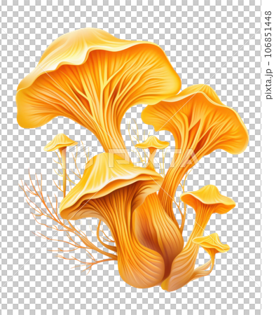 Chanterelle mushrooms isolated 106851448