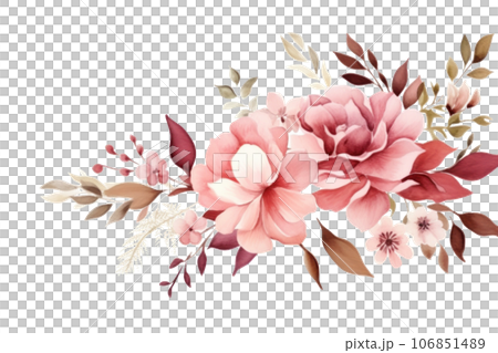 Watercolor pink flowers isolated - Stock Illustration Watercolor pink flowers isolated - Stock Illustration