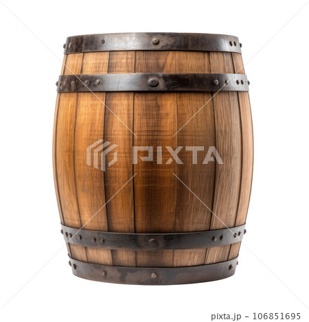 Old wooden barrel isolated 106851695