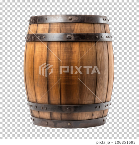 Old wooden barrel isolated 106851695