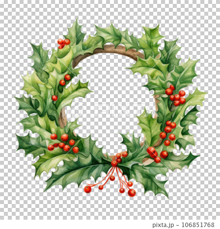 Watercolor Christmas wreath Watercolor Christmas wreath 106851768