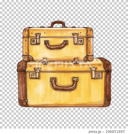 Retro watercolor suitcases isolated 106851897
